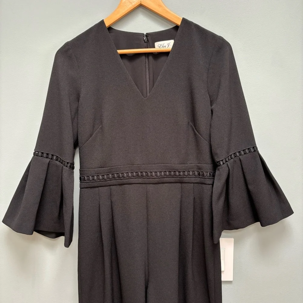 Eliza J Bell Sleeve Wide Leg Jumpsuit in Black 6P